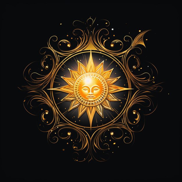 Foto un logo e un'illustrazione del sole superpotente