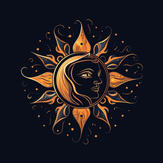 A superpower sun logo illustration