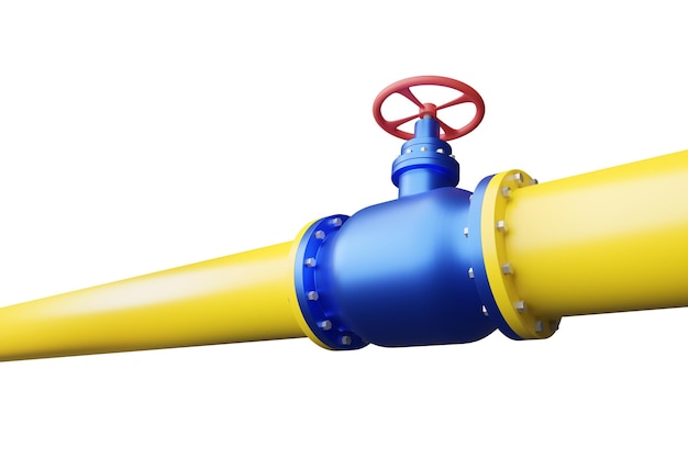 The supply of blue fuel to Europe Gas pipeline 3d rendering