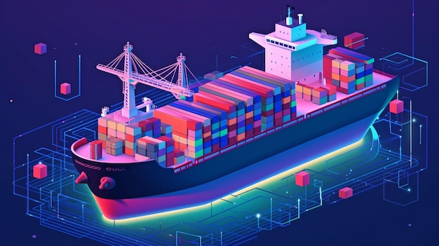 Supply chain management on a global scale ship shipping transportation logistics optimisation distribution network design demand forecasting and Generative AI