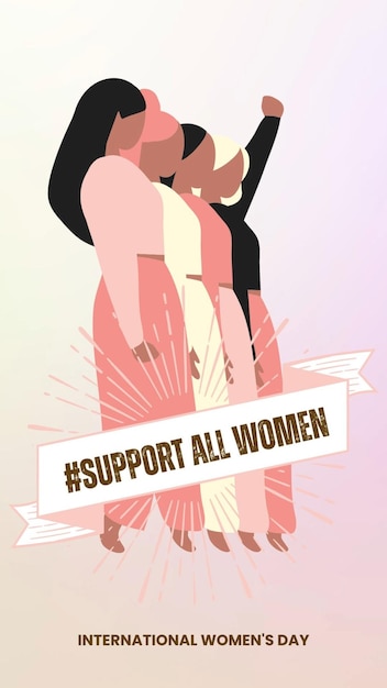Photo support all women international day social media post