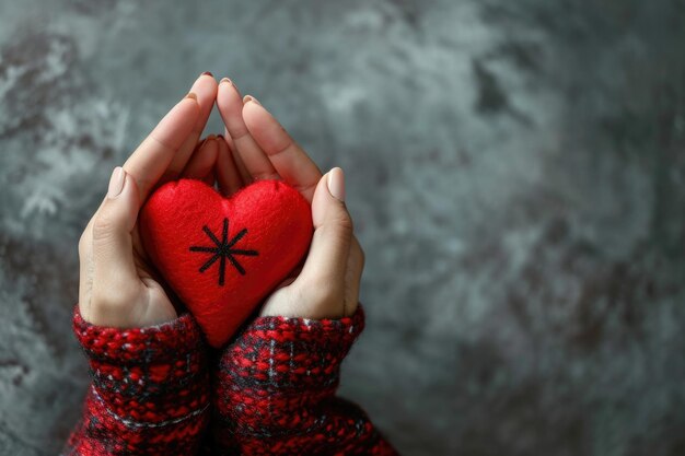 Support concept female hands holding morocco flag heart