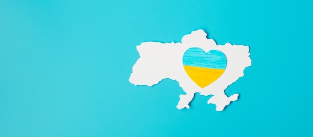 Support for Ukraine in the war with Russia symbol of Heart with flag of Ukraine Pray No war stop war and stand with Ukraine