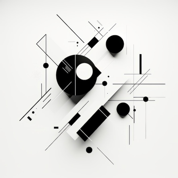 Suprematisme Vector Moderne Abstracte Zwart-wit ontwerp