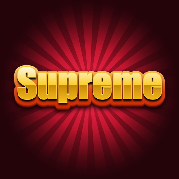 Supreme Text effect Gold JPG attractive background card photo