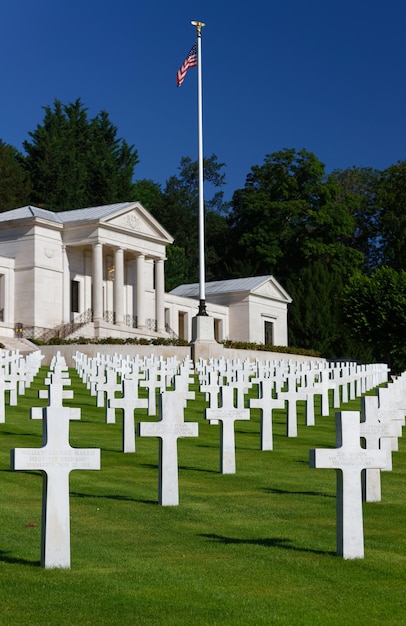 Suresnes American Cemetery located just outside Paris commemorates American service members who lost their lives during World War I and World War II