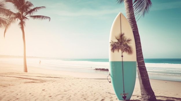 Surf board background Illustration AI GenerativexA