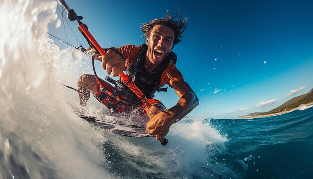 Surf kitesurf paracycling photoshoot in action sport photography