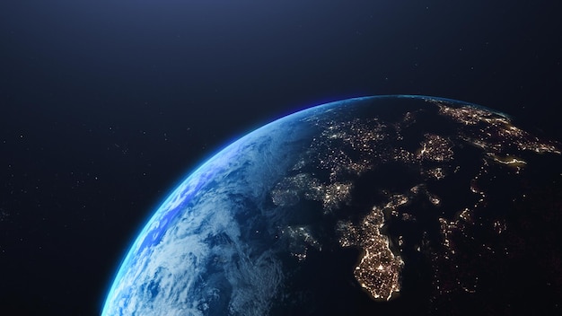 Surface of Earth planet in deep space Outer dark space wallpaper