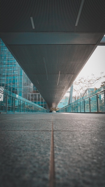 Surface level of bridge in city