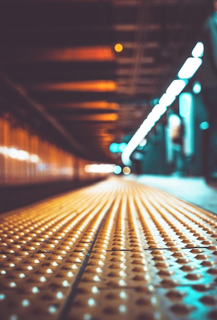 Фото Уровень поверхности освещенной станции метро