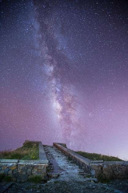 写真 星空に対する経路の表面レベル