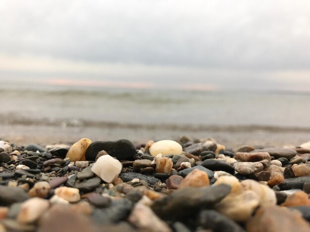 Photo surface level of pebble beach