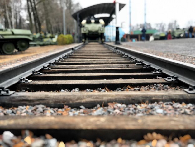 Photo surface level of railroad tracks