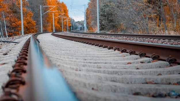 Foto livello di superficie dei binari ferroviari