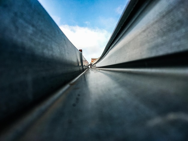 Surface level of road against sky