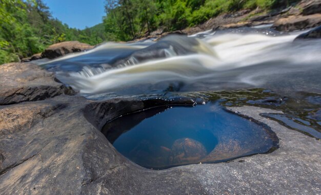 Livello superficiale dell'acqua che scorre attraverso le rocce