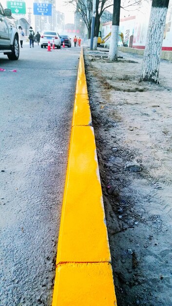 Surface level of yellow street