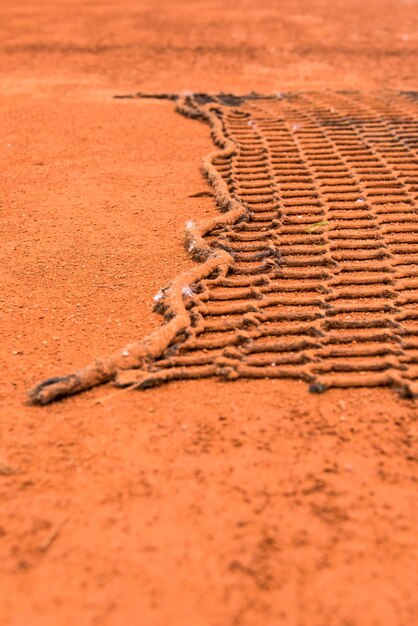 Foto livello della superficie del passaggio delle zebre sulla sabbia