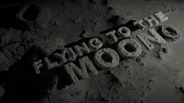 Photo the surface of the moon with craters with the text 