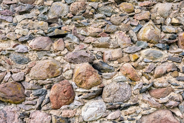 Surface of an old wall of huge stones of a destroyed building