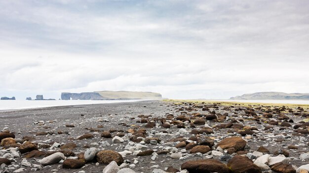 Surface of Reynisfjara Beach and Dyrholaey cape