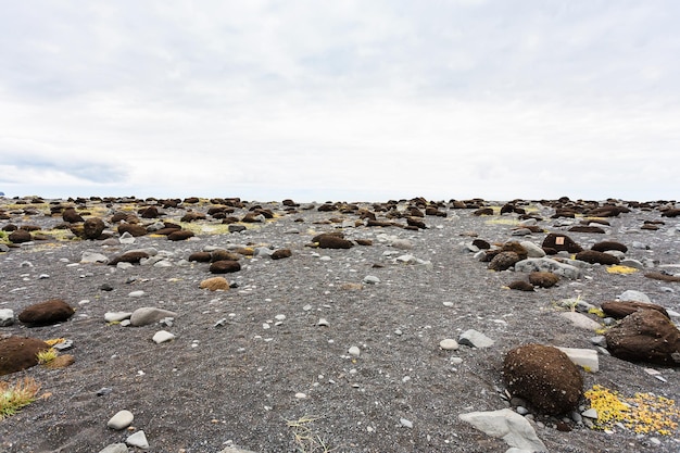 Surface of Reynisfjara Beach in Iceland