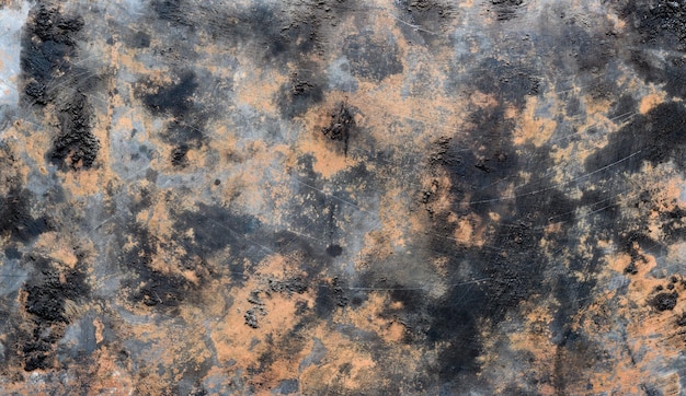 Поверхность ржавого металла со следами коррозии и грязи
