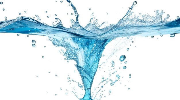 방울과 투명한 액체 깨한 물과 함께 물 배경의 표면