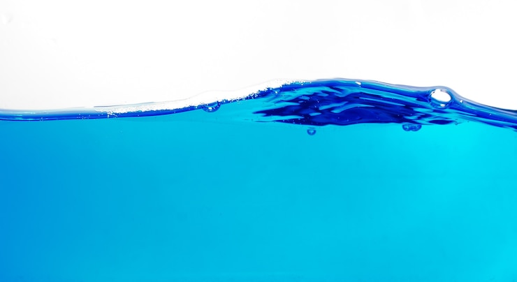 Photo surface of water, blue wave background