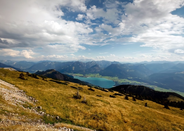 A surfaces panorama mountains in Austria in Alps