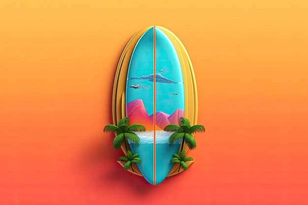 Photo surfboard 3d