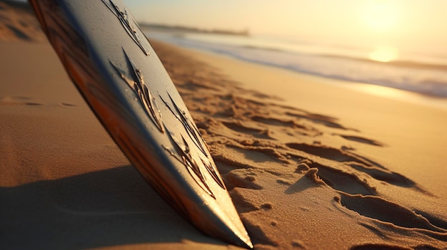 Surfboard Fins and Leash on the Sand