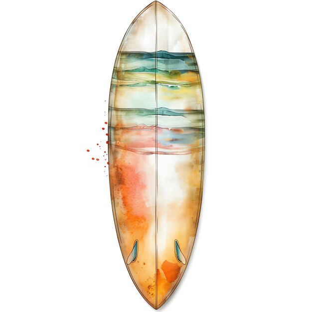 Photo surfboard watercolor water sport theme activity equipment