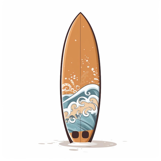 Photo a surfboard with a wave design on it