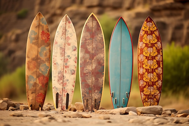 Photo surfboards on the beach