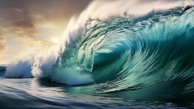 Surfen op oceaangolven met gegenereerde AI