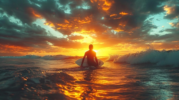 Surfer in de zee