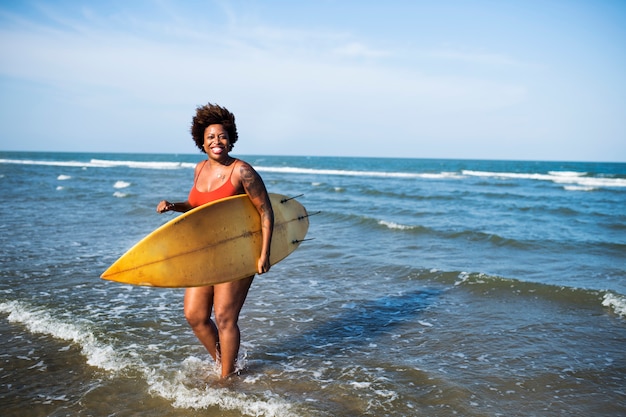 Surfer at a nice beach