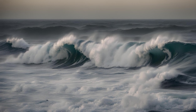 Photo a surfer in the ocean with a surfboard in the water