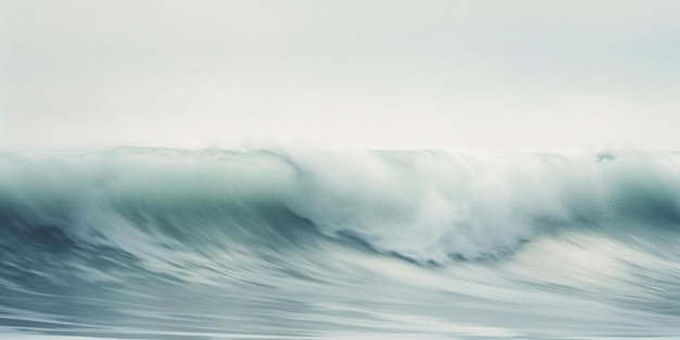 surfer riding a wave in the ocean on a cloudy day generative ai