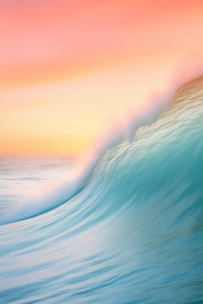 Photo surfer riding a wave at sunset on a clear day generative ai