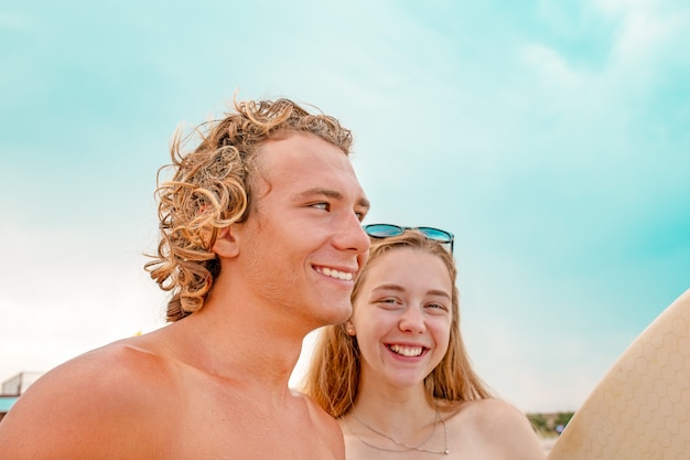 Surfers at the beach