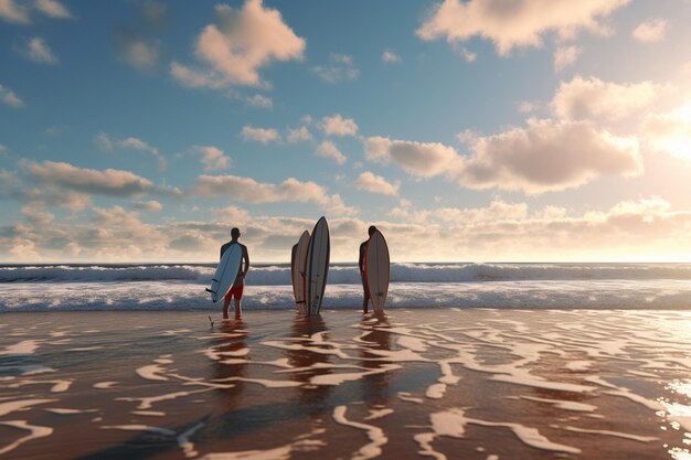 Surfers waiting for the perfect wave