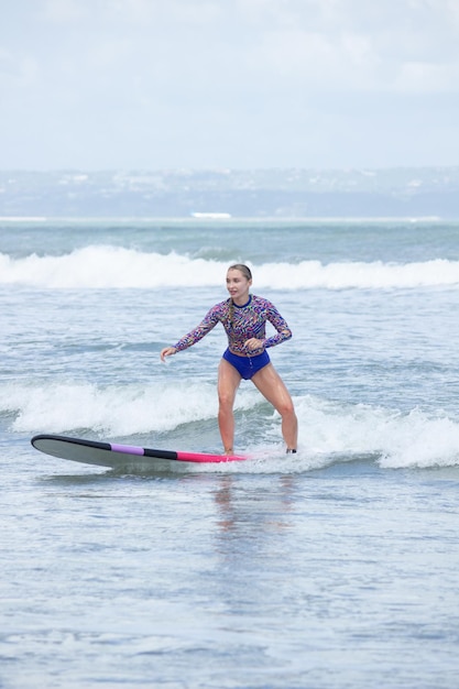 Surfing girl