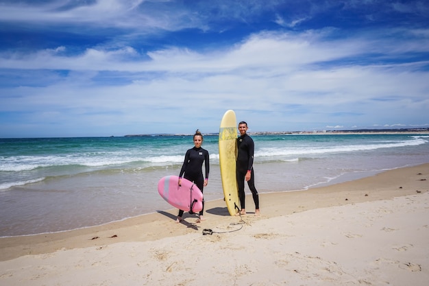 Surfing in Portugal, great time to relax, summer day