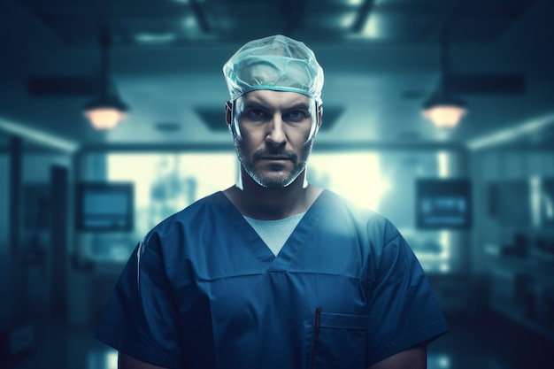 Surgeon doctor Uniform man tech Generate Ai