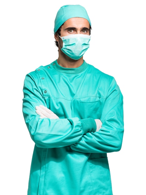 Surgeon isolated on white 