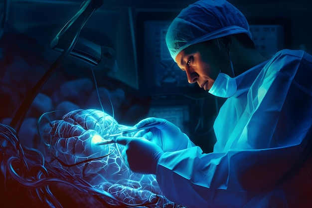 Surgeon performs surgery remotely using modern hologram and virtual reality technology