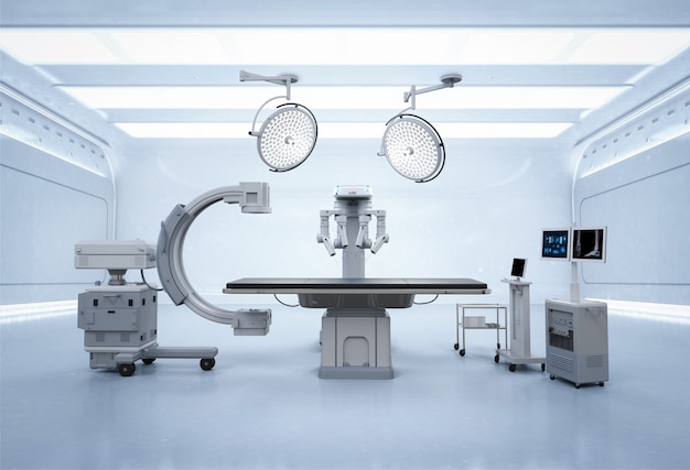 Surgery robot with carm scan machine in surgery room